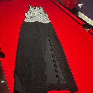 Susan Roselli for Vijack Black & White Striped Evening Gown | Size 10